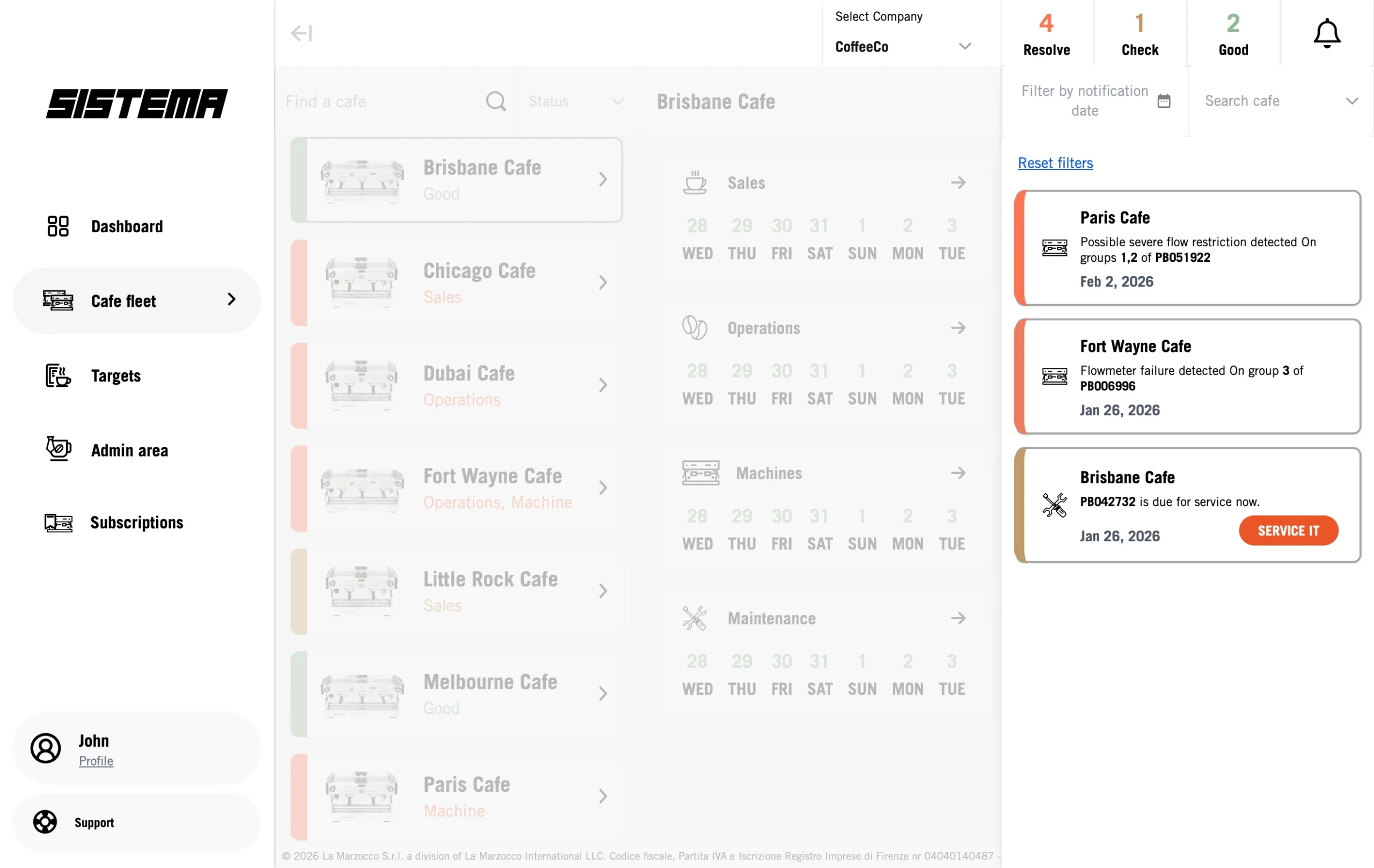 shows sistema notifications on App